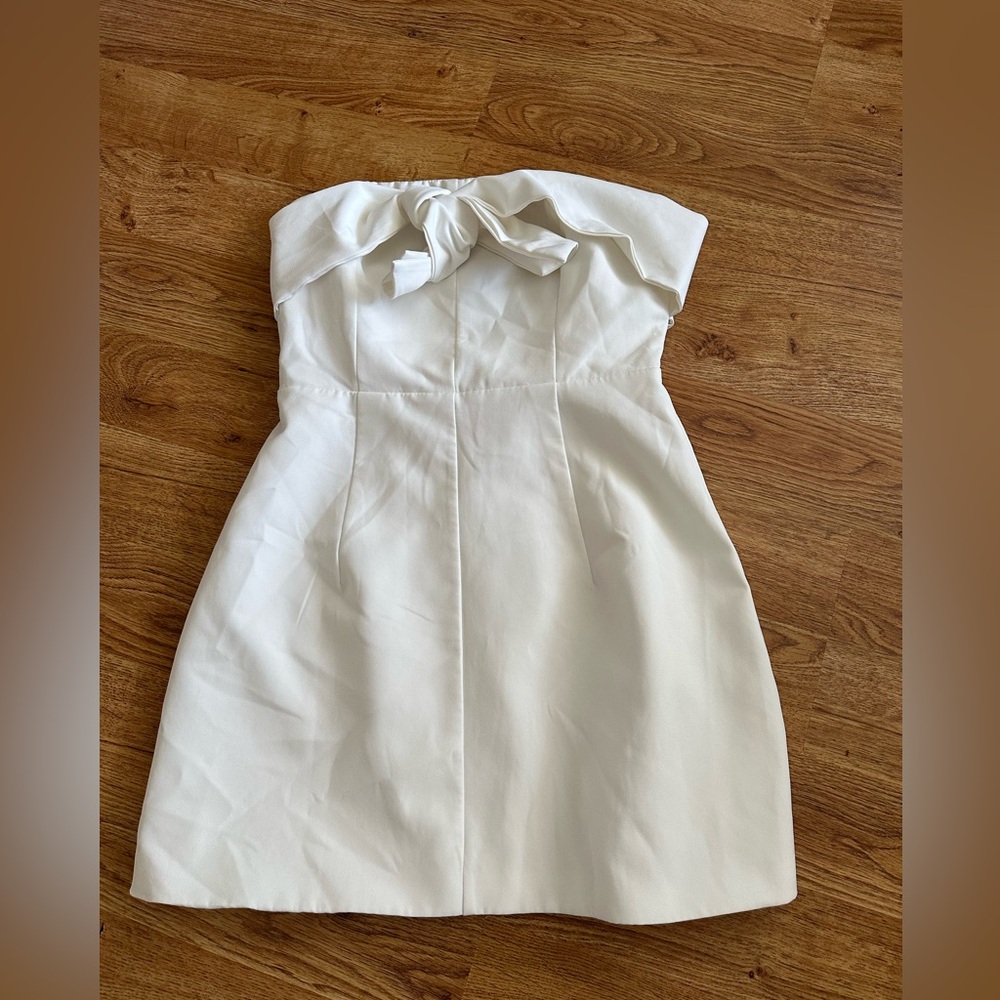 DELPHINE Ivory White Strapless Mini Dress US 6